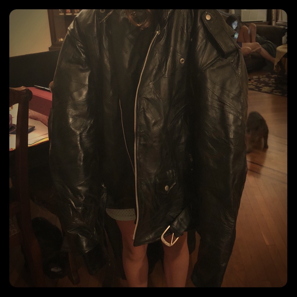Men’s Genuine Leather Biker Style Heavy Jacket